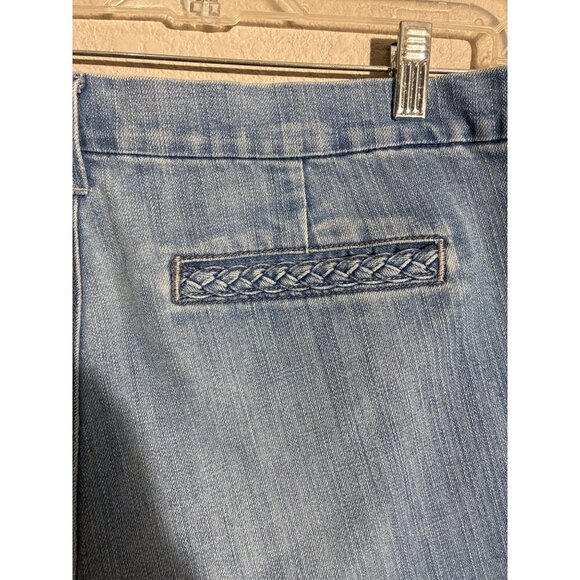 Old Navy Jeans Womens Size 16 Regular The Diva Wide-Leg Light Wash Denim Braided - Picture 6 of 13